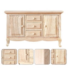1pc mini modèle d'armoire en bois mini house miniature meuble ornement de bureau