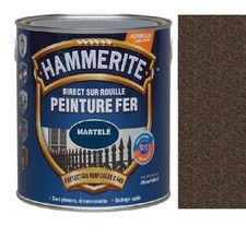 Peinture fer martelée marron chataigne direct sur rouille 0.25L HAMMERITE