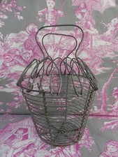 Jouet ancien mini Panier à Salade de Poupée Vintage Rétro fil de fer 13cm haut 9