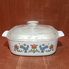 Marmite Pyroflam Carrée Motifs Oiseaux, Belgique, Avec Couvercle, 21cm