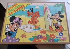 ☺ Ancienne Boite A Cube 24 Cubes France Jouet Walt Disney Made In France Vintage