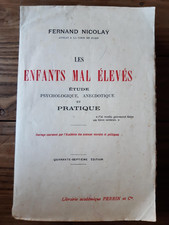 LES ENFANTS MAL ELEVES ETUDE