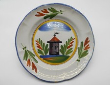 ( 991 ) ASSIETTE DÉCOR ROTONDE FAÏENCE DES AUGES A LANGRES  XIX ème 