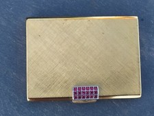 Boite Poudrier Elisabeth Arden Métal Doré Ancien.