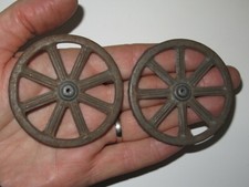 CR lot de 2 ROUES tôle DE CHARETTE véritables et anciennes 6,5 cm cij cr jep 