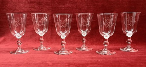Clichy wine crystal glasses - clichy, 6