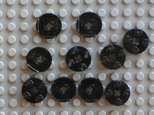 10 x LEGO Black round plate
