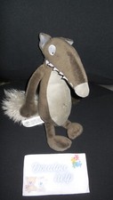 doudou peluche loup gris marron  AUZOU 30cm