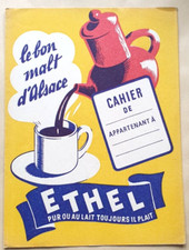 Ancien Protège-cahier  "Le Bon Malt d'Alsace ETHEL"