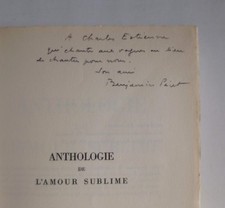 Benjamin Péret ANTHOLOGIE DE L'AMOUR SUBLIME bel envoi signé [surréalisme] 