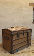 Malle de voyage transport bombée ancienne vers 1900 B.Vinay Old Domed Trunk