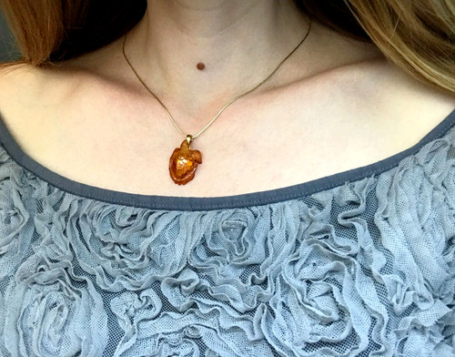 Pendentif ambre cadeau tortue - cadeau,