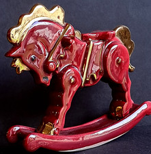 Sujet décoratif CERAMIQUE  " CHEVAL à BASCULE " Années  50