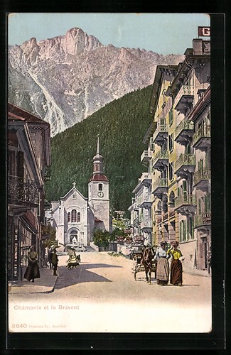 Cpa chamonix eglise et le - chamonix,, l´eglise