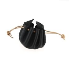 Bourse en cuir véritable NOIR - avec lacet