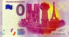 BILLET 0  EURO FRANCE MINIATURE 2 FRANCE  2017 NUMERO DIVERS