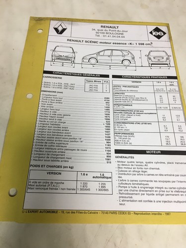 Fiche technique automobile
