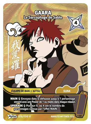Carte naruto mythos - tcg, gaara