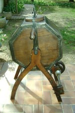 ANCIENNE BARATTE manuelle modifier pour entrainement par courroie très belle éta