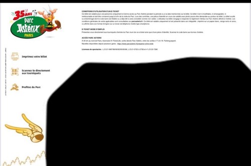 Billet parc asterix - billet,