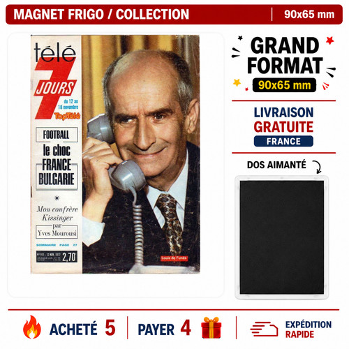 Magnet louis funès 90x65 - funès,
