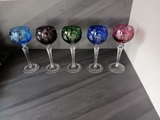 Nachtmann  5  Verre À Vin Rouge De Couleur En Cristal 