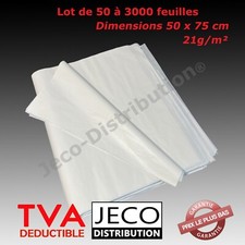 Lot de papier de soie mousseline 50 x 75 cm 21g/m² blanc emballage et loisir diy