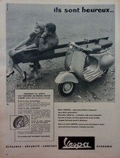 PUBLICITE  ADVERTISING   VESPA  ILS SONT HEUREUX   ANNEE 1952  M182