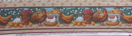 Coupon tissu bande poule - tissu,