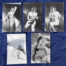 LOT DE 5 PHOTOGRAPHIES ARGENTIQUES EROTISME FEMME NUE 14 x 9 cm EROTICA VINTAGE