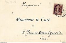 carte à Monsieur le curé de St Jean Kourtzerode avec cachet Basse Yutz 13-7-21