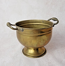 Petit Cache-Pot Ancien Laiton à Deux Anses - Déco Rétro Ferme et Campagne Chic