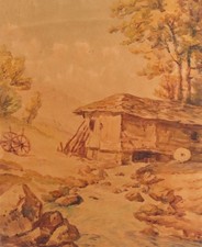 Tableau ancien aquarelle fauve