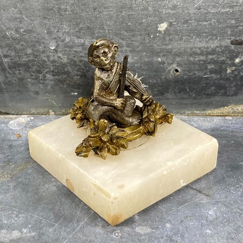 Bronze singe violoniste - singe,