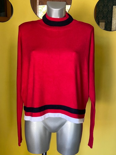Pull col montant rouge femme - rouge,