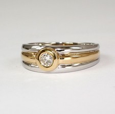 Bague Solitaire En Or Jaune/Or
