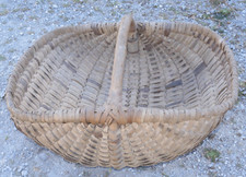 -ANCIEN PANIER CHATAIGNER Tressé pour RECOLTE au JARDIN DECO CUISINE VERANDA   D