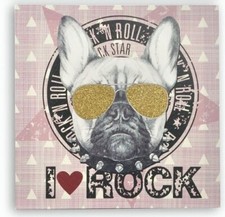 Tableau cadre toile - chien, rock