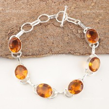 925 Argent Gemme Citrine Soeur