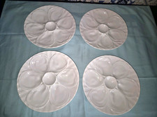 ASSIETTES A HUITRES PILLIVUYT LOT DE 4 - PORCELAINE BLANCHE