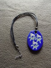 Longwy collier pendentif Emaux de Longwy THIAIS signée