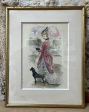 Aquarelle Ancienne Élégante