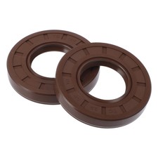 2pcs Joint Huile FKM 32x62x10mm Double Lèvre Ressort Acier Marron