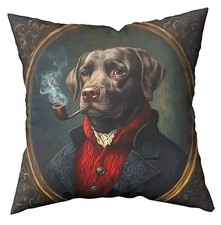 Housse de coussin LOT 2 Chiens LABRADOR + COLLEY LAVALLIERE 45 cm Chien humanisé