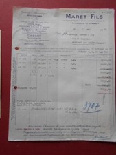 Maret Fils 1956 Cholet tissage confection mouchoirs facture ancienne