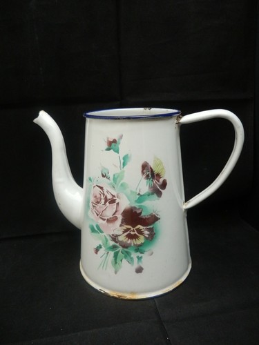 Ancienne cafetière emaillée - ancienne,