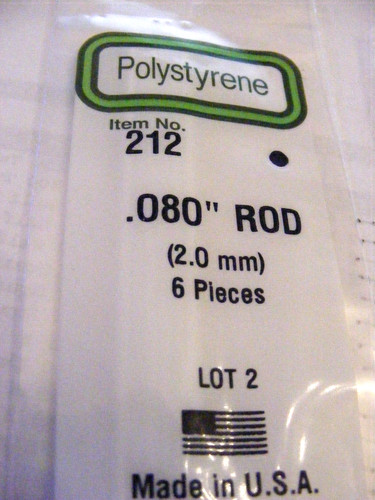 Evergreen 212 styrene - #212, rod