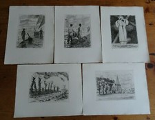 Boisecq Salomon Alfred (1911 - 2005) Lot de Cinq Eaux Fortes bretagne marine 