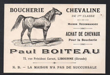 Libourne publicité vieux papier BOUCHERIE CHEVALINE paul Boiteau P12837