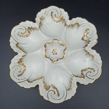 ANTIQUE MAJOLICA OYSTER PLATE IN PORCELAIN LIMOGES Style ROCOCO LOUIS XV